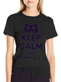 Keep Calm Owl Graphic Print Tee