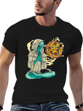 Alien Pizza Meditating T-Shirt