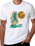 Alien Pizza Meditating T-Shirt
