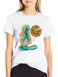 Alien Pizza Meditating T-Shirt