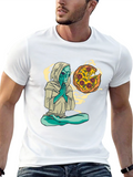 Alien Pizza Meditating T-Shirt