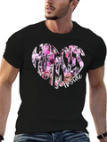 Horses Inside Heart Graphic Black T-Shirt