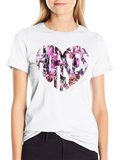 Horses Inside Heart Graphic Black T-Shirt