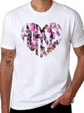 Horses Inside Heart Graphic Black T-Shirt