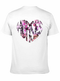 Horses Inside Heart Graphic Black T-Shirt