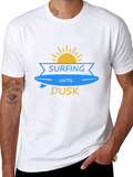 Surfing Until Dusk Graphic T-Shirt - Black