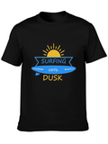 Surfing Until Dusk Graphic T-Shirt - Black