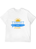 Surfing Until Dusk Graphic T-Shirt - Black