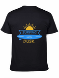 Surfing Until Dusk Graphic T-Shirt - Black
