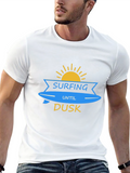 Surfing Until Dusk Graphic T-Shirt - Black