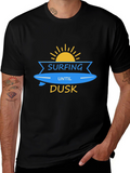Surfing Until Dusk Graphic T-Shirt - Black