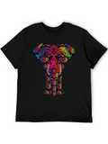 Elephant Mandala Black T-Shirt - Unique Design