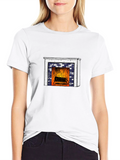 Cozy Fireplace Graphic T-Shirt - Black