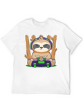 Gamer Sloth Graphic T-Shirt