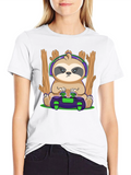 Gamer Sloth Graphic T-Shirt