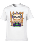 Gamer Sloth Graphic T-Shirt