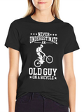 Never Underestimate Old Guy On Bicycle T-Shirt