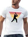 Retro Cricket Player Graphic Tee