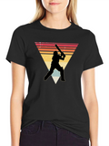 Retro Cricket Player Graphic Tee