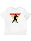 Retro Cricket Player Graphic Tee