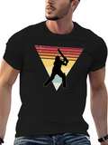 Retro Cricket Player Graphic Tee