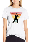 Retro Cricket Player Graphic Tee