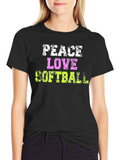 Peace Love Softball Graphic Tee