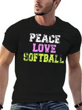 Peace Love Softball Graphic Tee