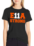 E11A Strong Graphic T-Shirt - Black Cotton Tee