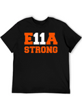E11A Strong Graphic T-Shirt - Black Cotton Tee