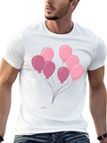 Balloon Graphic Tee - Black Cotton T-Shirt
