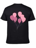 Balloon Graphic Tee - Black Cotton T-Shirt