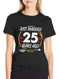 Just Married 25 Years Ago Anniversary T-Shirt