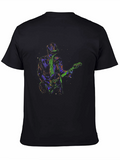 Neon Guitar Player Graphic Tee - Black