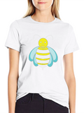 Cute Cartoon Bee Graphic Black T-Shirt