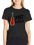 Just Cellin Black T-Shirt with Cello Graphic