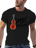 Just Cellin Black T-Shirt with Cello Graphic