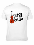 Just Cellin Black T-Shirt with Cello Graphic