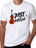 Just Cellin Black T-Shirt with Cello Graphic
