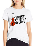 Just Cellin Black T-Shirt with Cello Graphic