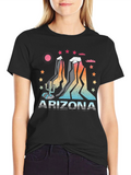 Retro Arizona Graphic T-Shirt - Desert Landscape Tee