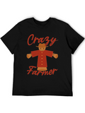 Crazy Farmer Graphic Tee - Black T-Shirt