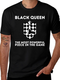 Black Queen Chess Piece Graphic T-Shirt