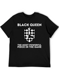 Black Queen Chess Piece Graphic T-Shirt