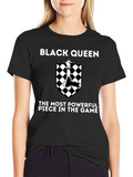 Black Queen Chess Piece Graphic T-Shirt