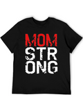 Mom Strong Graphic Tee - Black