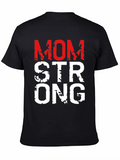 Mom Strong Graphic Tee - Black