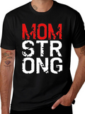 Mom Strong Graphic Tee - Black