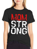 Mom Strong Graphic Tee - Black
