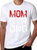 Mom Strong Graphic Tee - Black